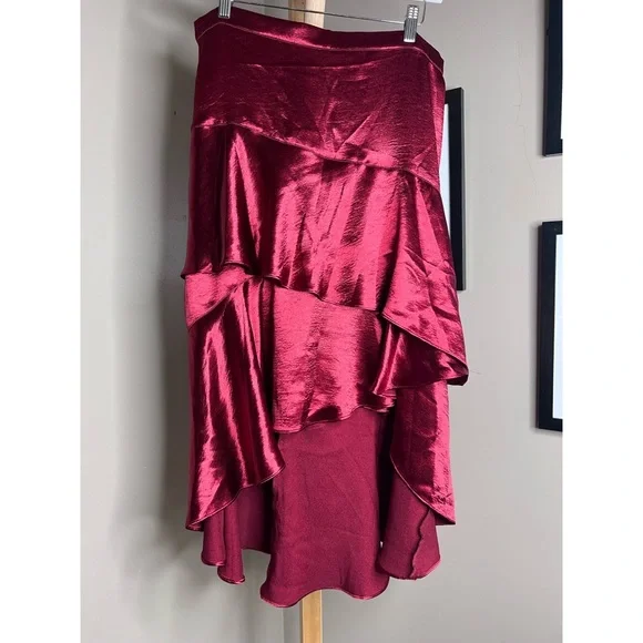 Anthropologie Tiered Satin Maxi Skirt x Moulinette Soeurs - Picture 4 of 6